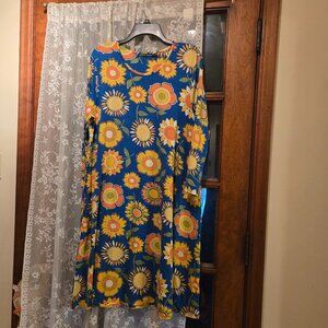 SOLD Gudrun Sjoden Gorgeous Sunflower Dress. Size Large. NWOT. $60.